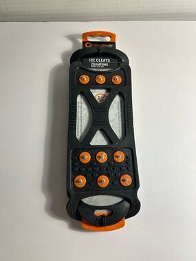 Celsius Ice Cleats Traction Device - Black/Orange (Large, Shoe Size 8-10.5)